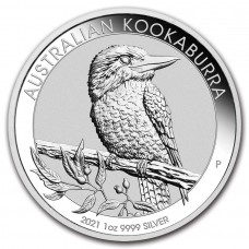 2021 1 oz $1 AUD Australian Silver Kookaburra Coin BU (In Capsule)