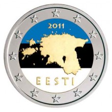 2-eurone Eesti lipuga münt