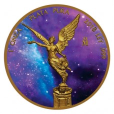 2019 Mexico Libertad - Universe - Colorized and Gold Gilded Silver Coin