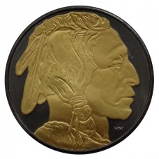 1oz 999 Silver American Buffalo Ruthenium coin 24k Gold Gilded Both Sides