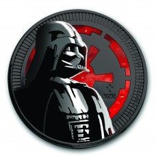Silver Star Wars Darth Vader  Glow in the Dark ,Ruthenium plated, Colorized Coin