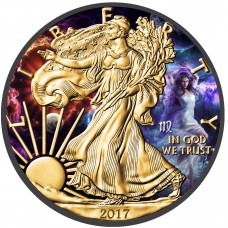 LAST ONE! American Silver Eagle Zodiac Series Virgo Coin Colorized,Gold & Ruthenium plated