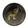 Ruthenium and Gold Gilded Wolf - Canada grey wolf silver coin VAT free
